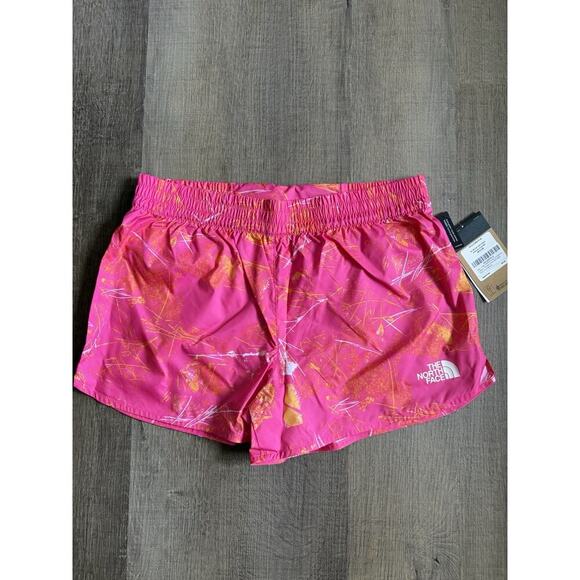 THE NORTH FACE Women's Limitless Run Short - Pink Glo Valley Floor Print Sz M - Picture 1 of 7